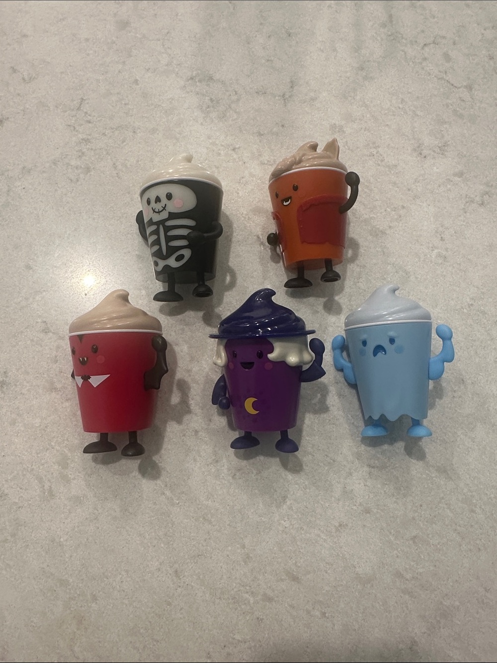 Cute Collectible Wendy’s  Frosty Drink Figures - Set of 5